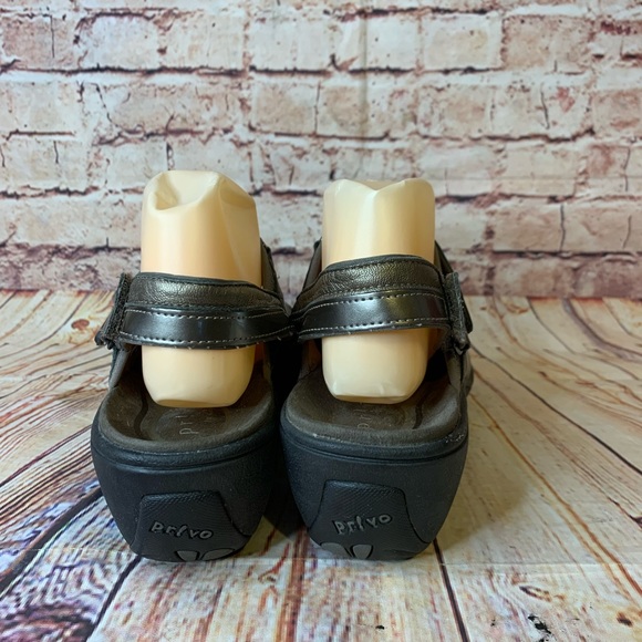 Privo By Clarks Peep Toe Slingback Wedge Sandals Pewter 9.5 - Picture 11 of 13